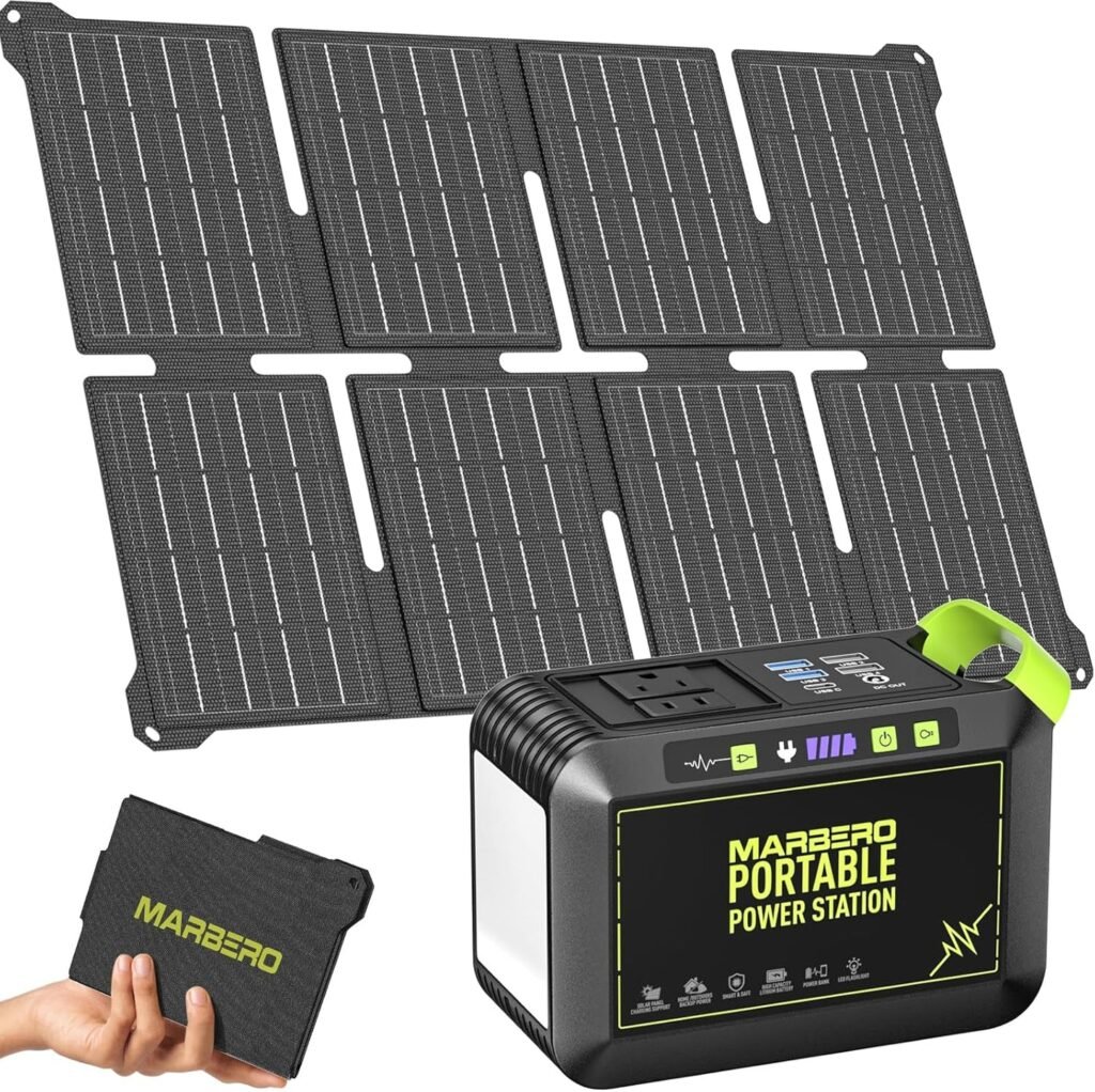 MARBERO 88.8Wh 80W Solar Generator + 25W Solar Panel Kit, M82SL25